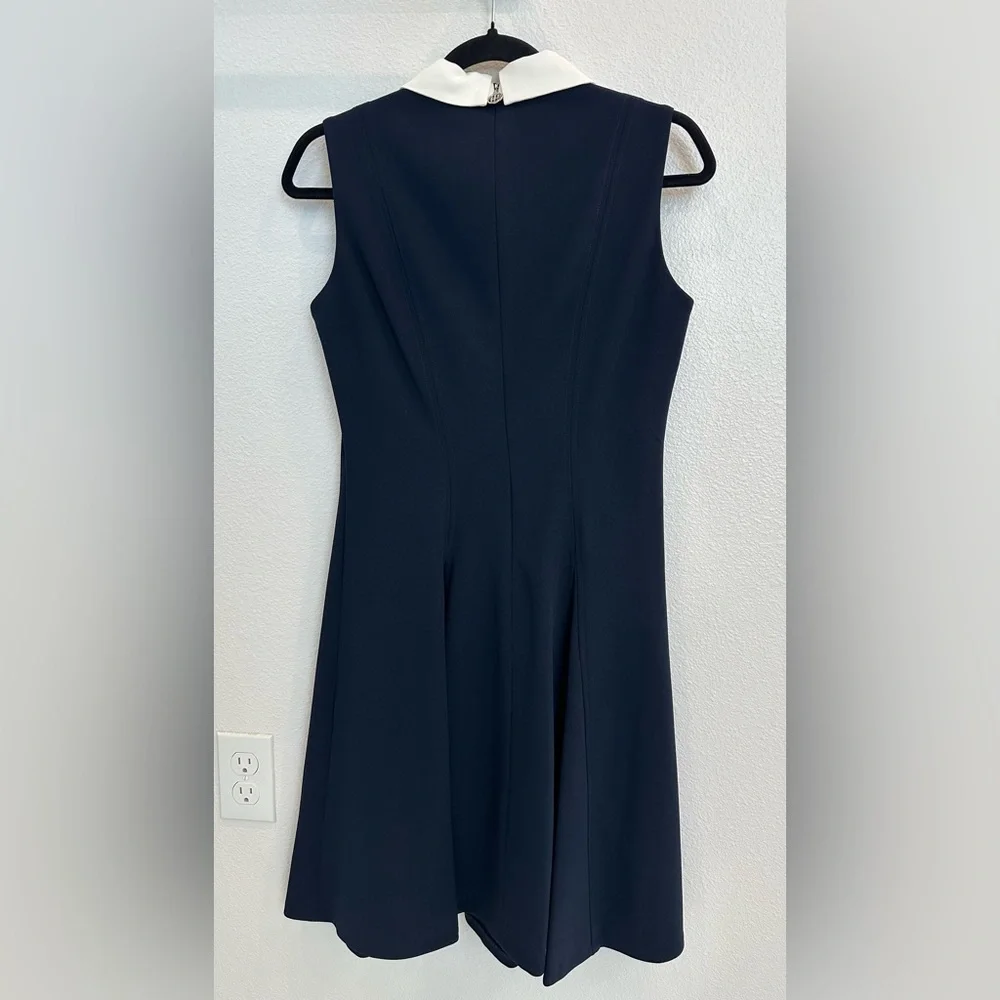 Tommy Hilfiger Black Dress with White Collar and Silver Buttons - Picture 2 of 7